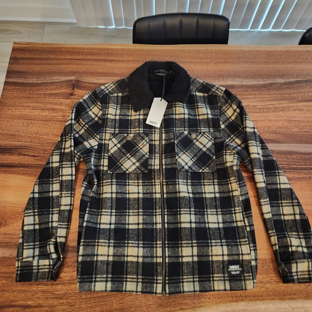 WESC Liam Twill Jacket OG Plaid Mens Large/ Womens XL UNISEX